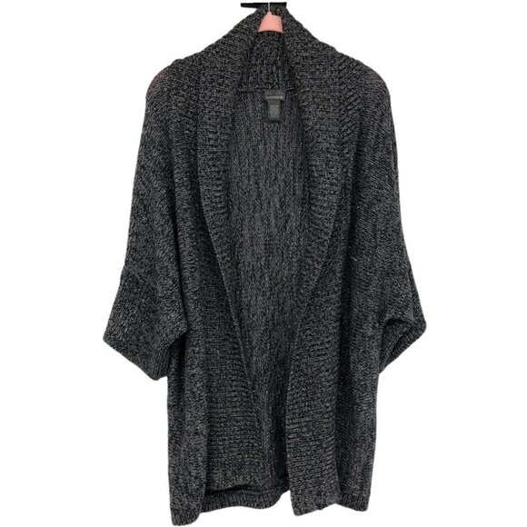 Additions by Chico's Grey Silver Knit Open Cardigan size 2 - Picture 1 of 11